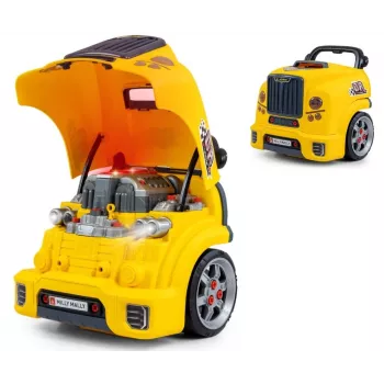 MILLY MALLY Oficina mecânica Conjunto com motor desmontado N-Gine Amarelo