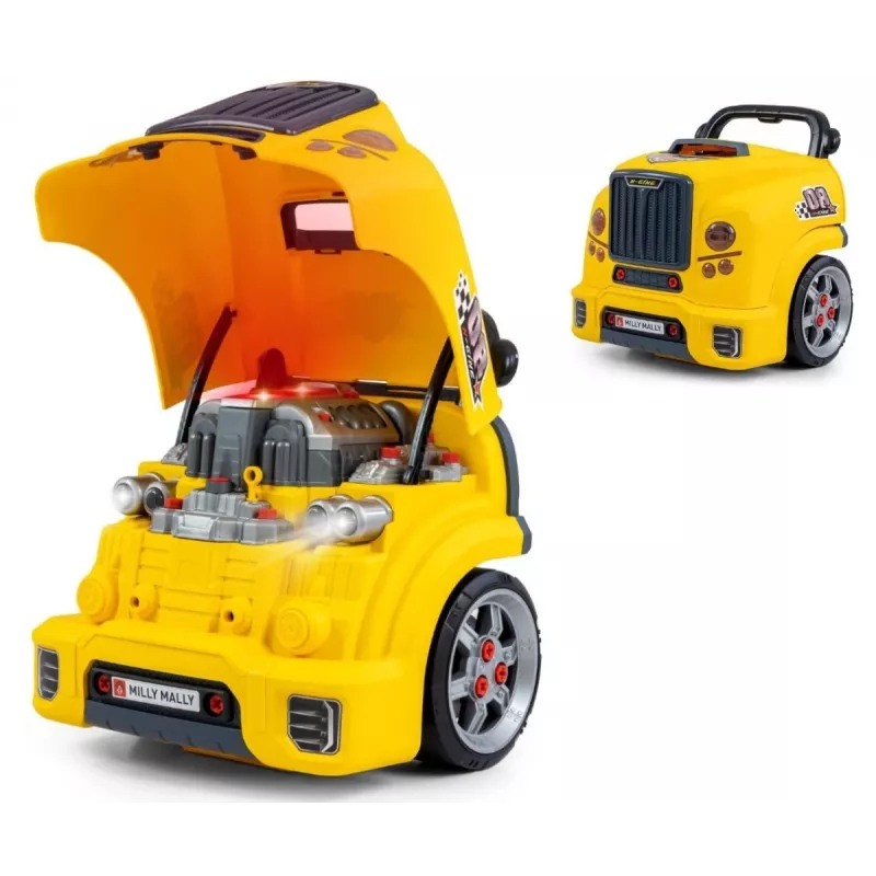MILLY MALLY Oficina mecânica Conjunto com motor desmontado N-Gine Amarelo