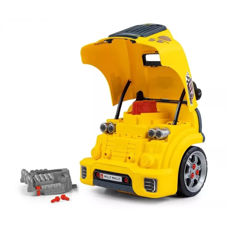 MILLY MALLY Oficina mecânica Conjunto com motor desmontado N-Gine Amarelo