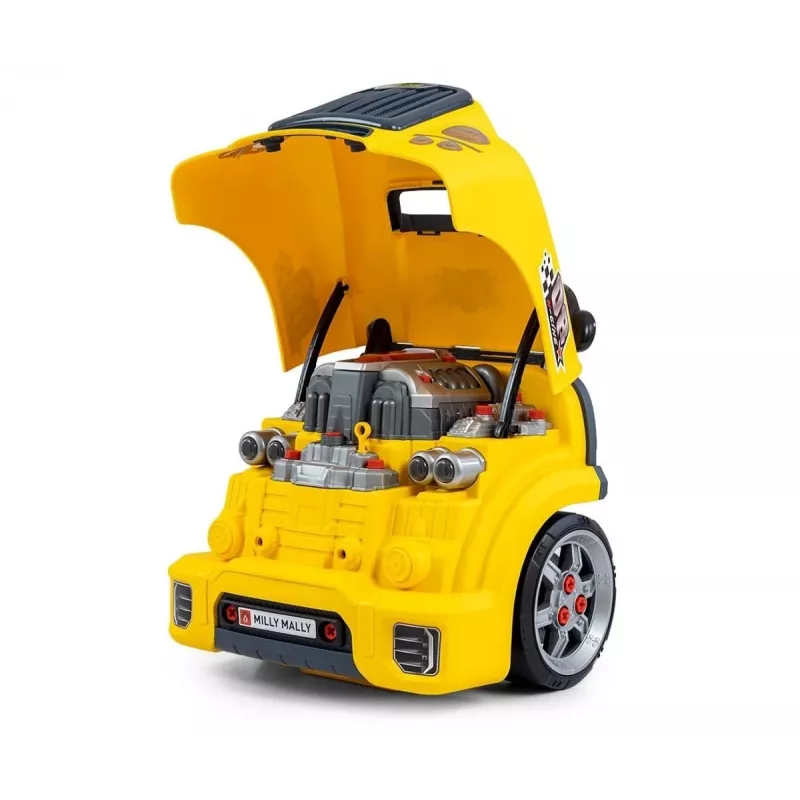 MILLY MALLY Oficina mecânica Conjunto com motor desmontado N-Gine Amarelo