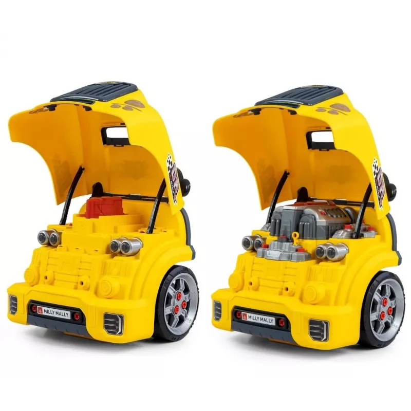 MILLY MALLY Oficina mecânica Conjunto com motor desmontado N-Gine Amarelo