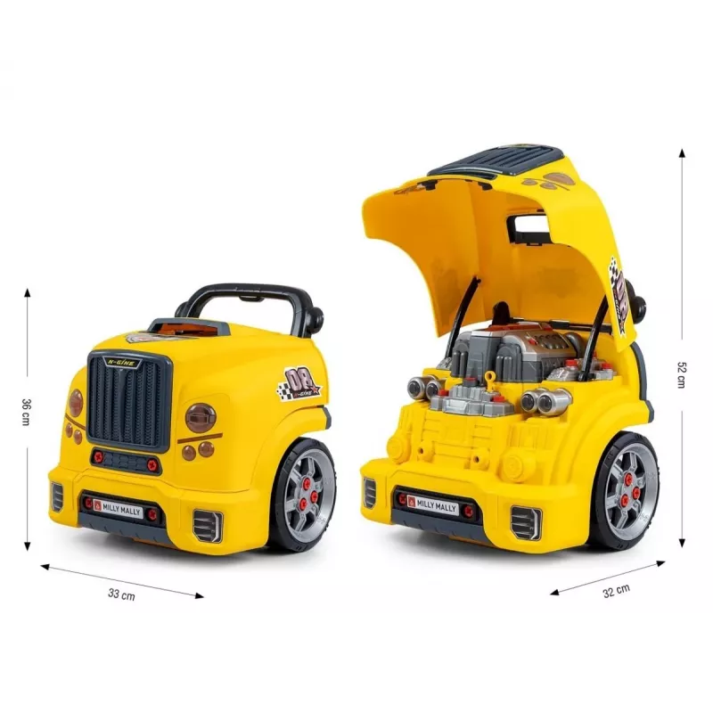 MILLY MALLY Oficina mecânica Conjunto com motor desmontado N-Gine Amarelo