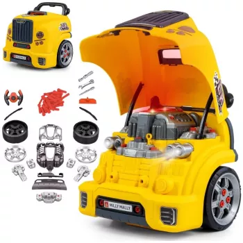 MILLY MALLY Oficina mecânica Conjunto com motor desmontado N-Gine Amarelo