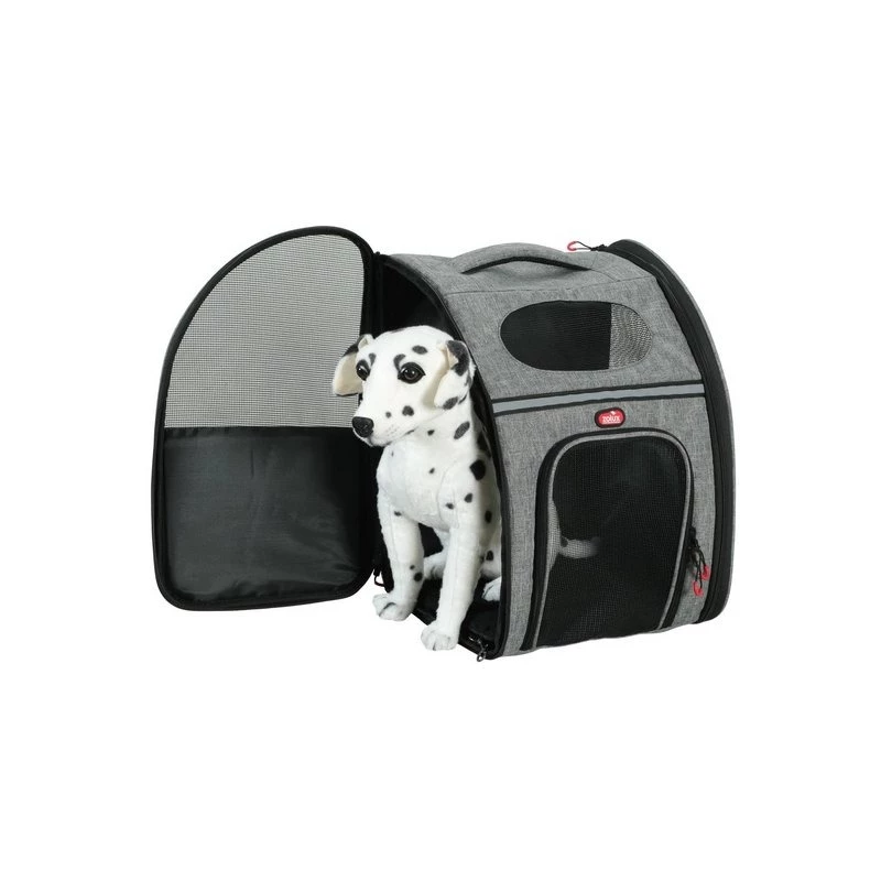 ZOLUX Nomad Mochila transportadora para cães e gatos, 32x25x42 cm, cinzento/preto