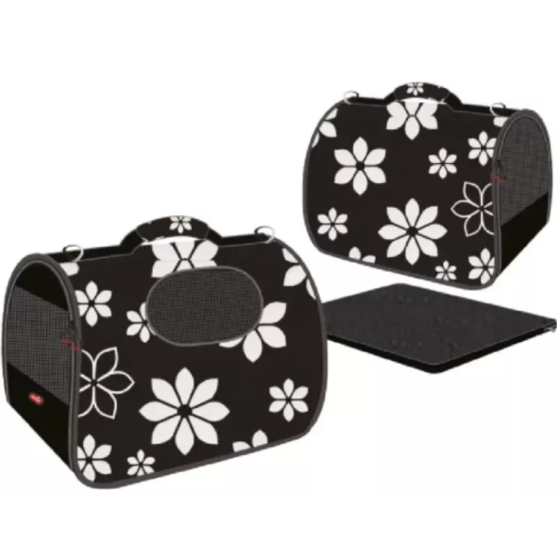 ZOLUX NOMAD FLOWER L Bolsa de transporte para cães e gatos, 50,5x25x33 cm, Grande, padrão floral