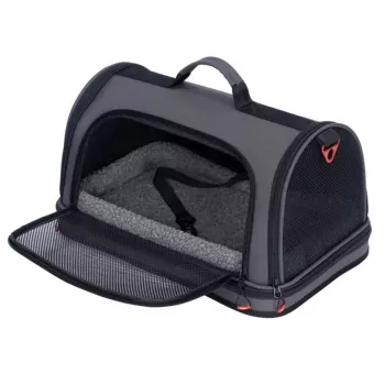 ZOLUX Nomad L Bolsa de transporte reforçada para cães e gatos, preto, 50x32x29 cm