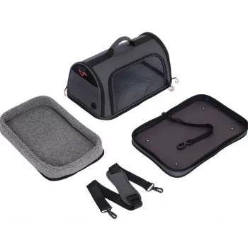 ZOLUX Nomad L Bolsa de transporte reforçada para cães e gatos, preto, 50x32x29 cm