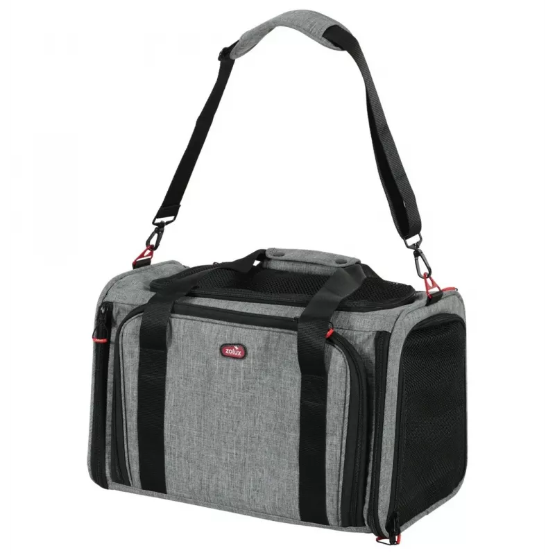 ZOLUX NOMAD M Bolsa de transporte expansível para animais de estimação 44x28x28 cm Cinzento
