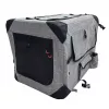 ZOLUX NOMAD L Caixa de transporte dobrável em tecido para animais de estimação, Grande, Cinzento e Preto, 91,4x63,5x63,5 cm