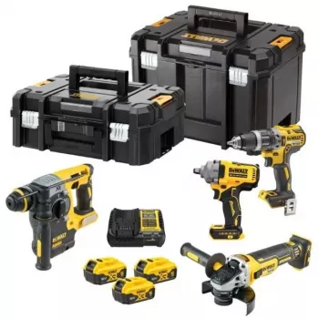 DEWALT DCK428P3T 18V XR Conjunto combinado com bateria de 4 peças com 3x baterias 5,0 Ah, carregador e mala TSTAK