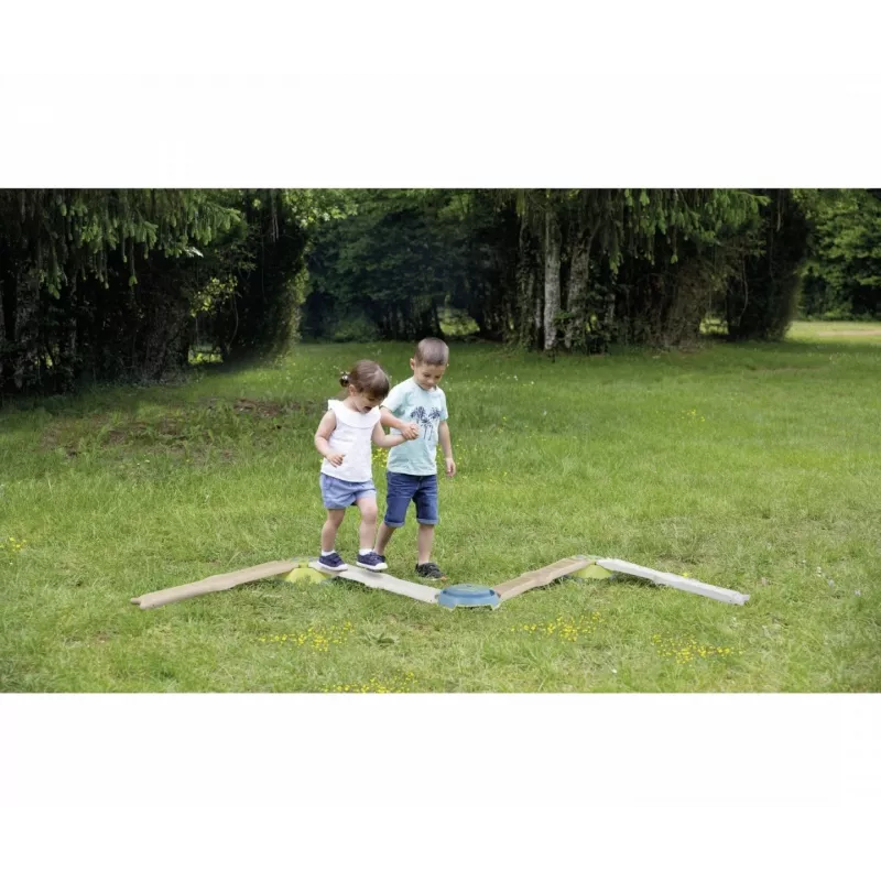Smoby Life Conjunto de trave de equilíbrio para crianças - percurso de equilíbrio modular de 10 peças com pedras, interior/exterior, a partir dos 2 anos