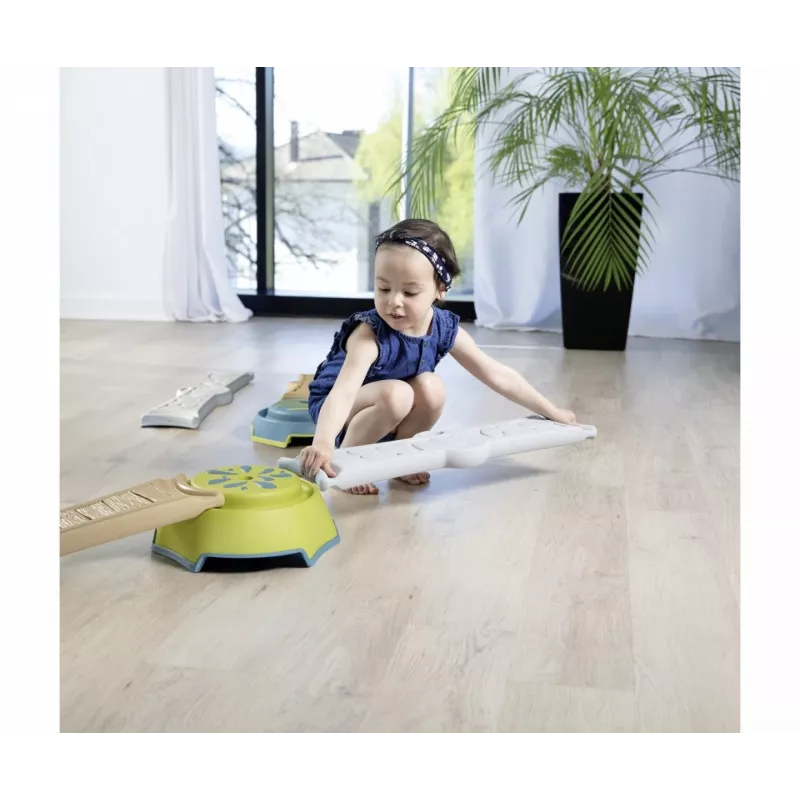Smoby Life Conjunto de trave de equilíbrio para crianças - percurso de equilíbrio modular de 10 peças com pedras, interior/exterior, a partir dos 2 anos
