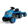 Smoby Tractor XL Trator de pedais azul com atrelado