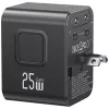 Adaptador de viagem USAMS 25W 4em1 US/AU/EU/UK preto CC309