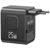 Adaptador de viagem USAMS 25W 4em1 US/AU/EU/UK preto CC309