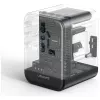Adaptador de viagem USAMS 25W 4em1 US/AU/EU/UK preto CC309