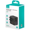 Adaptador de viagem USAMS 25W 4em1 US/AU/EU/UK preto CC309