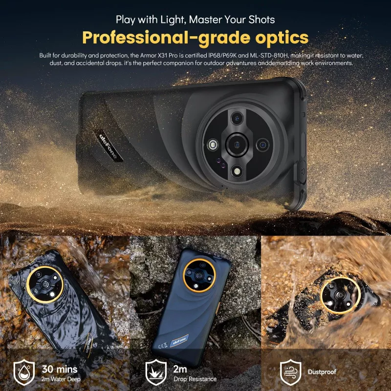 ULEFONE ARMOR X31 PRO 8/256GB preto Telemóvel robusto