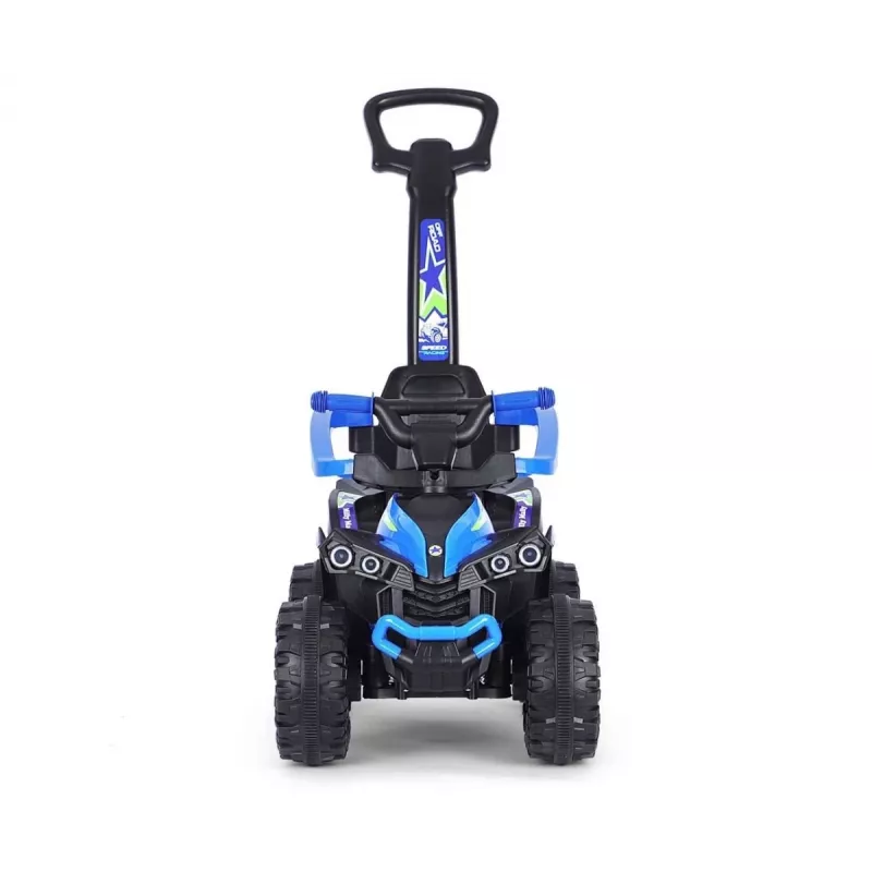 MILLY MALLY Bicicleta infantil com barra de empurrar azul-escuro