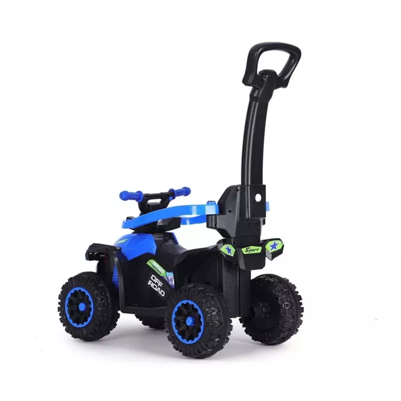 MILLY MALLY Bicicleta infantil com barra de empurrar azul-escuro