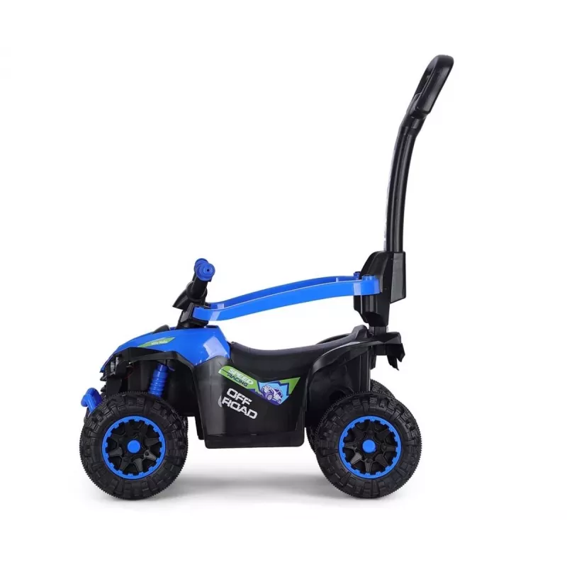MILLY MALLY Bicicleta infantil com barra de empurrar azul-escuro