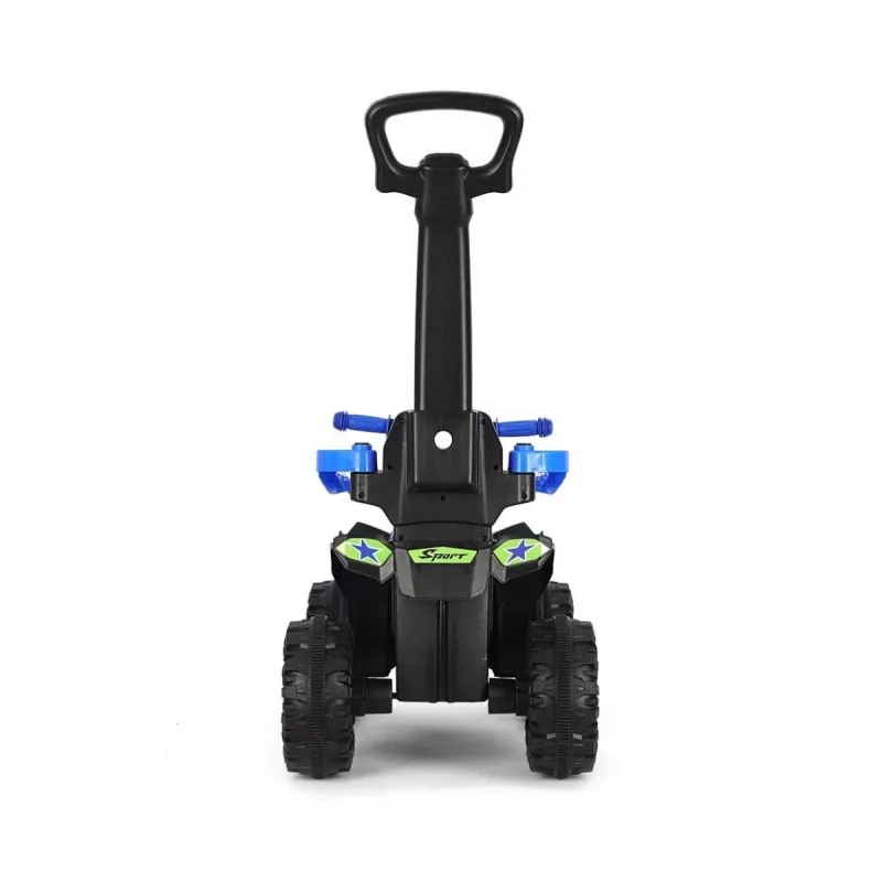 MILLY MALLY Bicicleta infantil com barra de empurrar azul-escuro