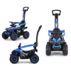 MILLY MALLY Bicicleta infantil com barra de empurrar azul-escuro