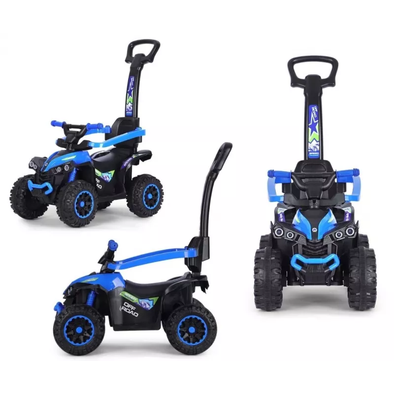 MILLY MALLY Bicicleta infantil com barra de empurrar azul-escuro