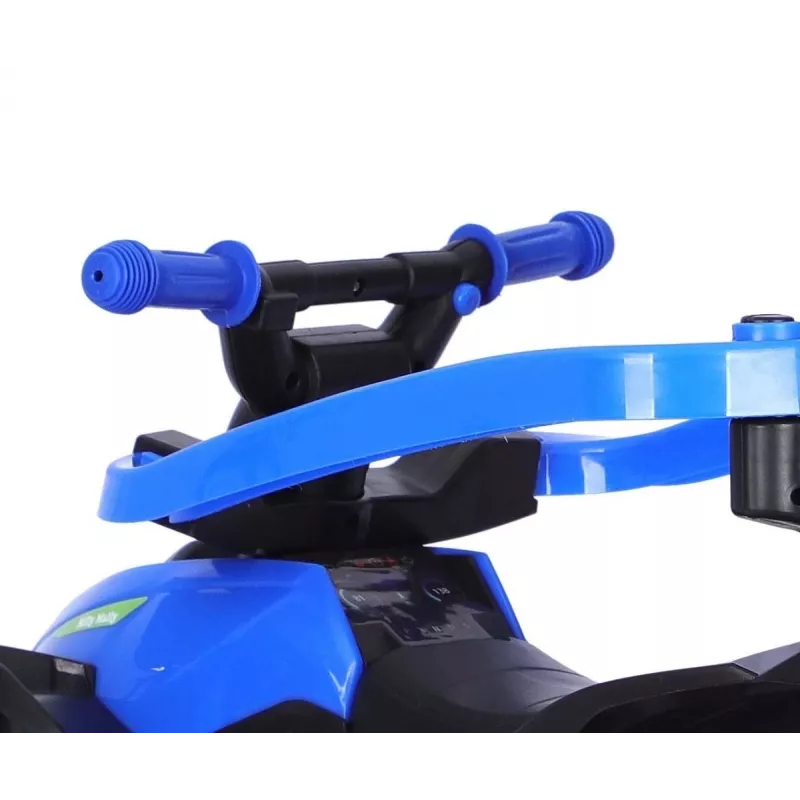 MILLY MALLY Bicicleta infantil com barra de empurrar azul-escuro
