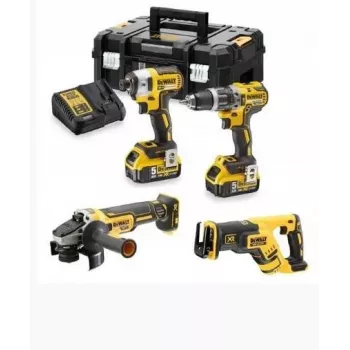 DEWALT DCK440P2T-QW Conjunto combinado de 4 peças com bateria 18V (2x5,0Ah, XR Li-Ion, sem escovas)