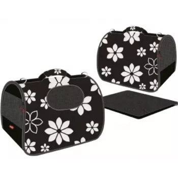 ZOLUX NOMAD FLOWER M Transportadora de animal de estimação macia para cães e gatos, 43,5x25x28,5 cm, padrão floral