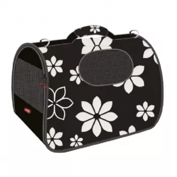 ZOLUX NOMAD FLOWER M Transportadora de animal de estimação macia para cães e gatos, 43,5x25x28,5 cm, padrão floral