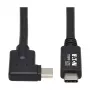 Cabo Eaton Tripp Lite Series USB-C (M/M) - USB 3.2 Gen 2, Thunderbolt 3, carregamento 100W PD, ficha angular, preto, 1 m (3,3 ft.)