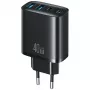 USAMS T70 40W 2xUSB-A 2xUSB-C Fonte de alimentação preto