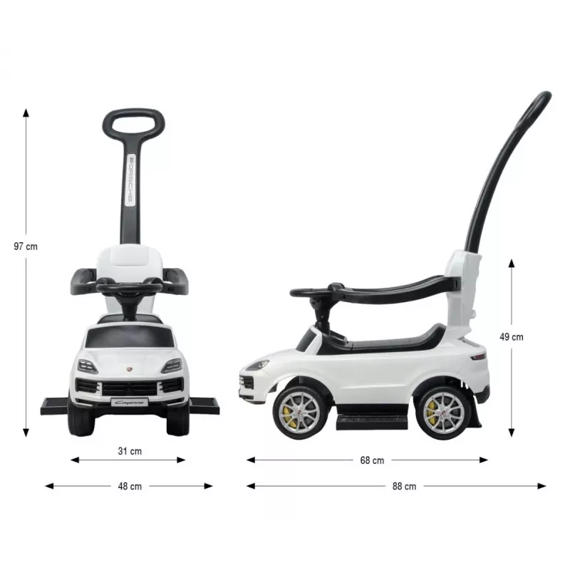 MILLY MALLY Carrinho de passeio com pedais Porsche Cayenne branco