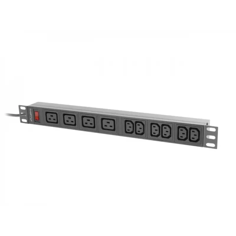 LANBERG Rack PDU 19 inch 1U 16A 2m 4x C19 6x C13 C20 preto