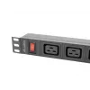 LANBERG Rack PDU 19 inch 1U 16A 2m 4x C19 6x C13 C20 preto
