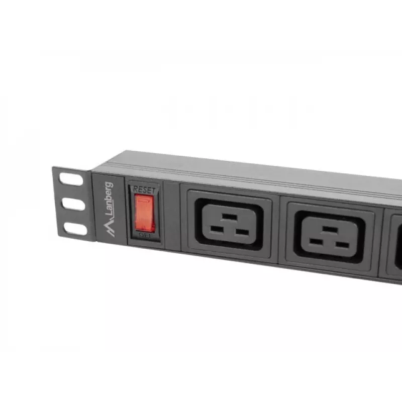 LANBERG Rack PDU 19 inch 1U 16A 2m 4x C19 6x C13 C20 preto