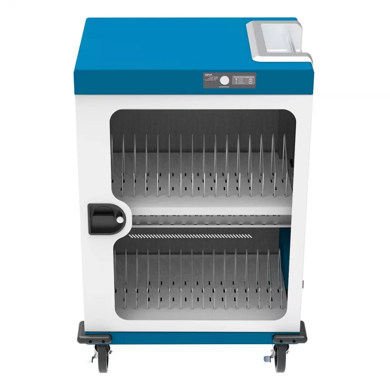 GoodConnections GEMMA T32C Carrinho de carregamento de tablets USB-C 18W por porta PD3.0 QC3.0 branco/azul