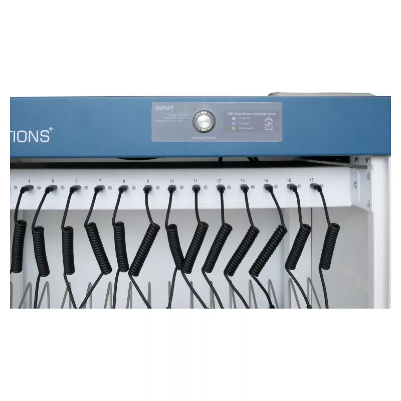 GoodConnections GEMMA T32C Carrinho de carregamento de tablets USB-C 18W por porta PD3.0 QC3.0 branco/azul