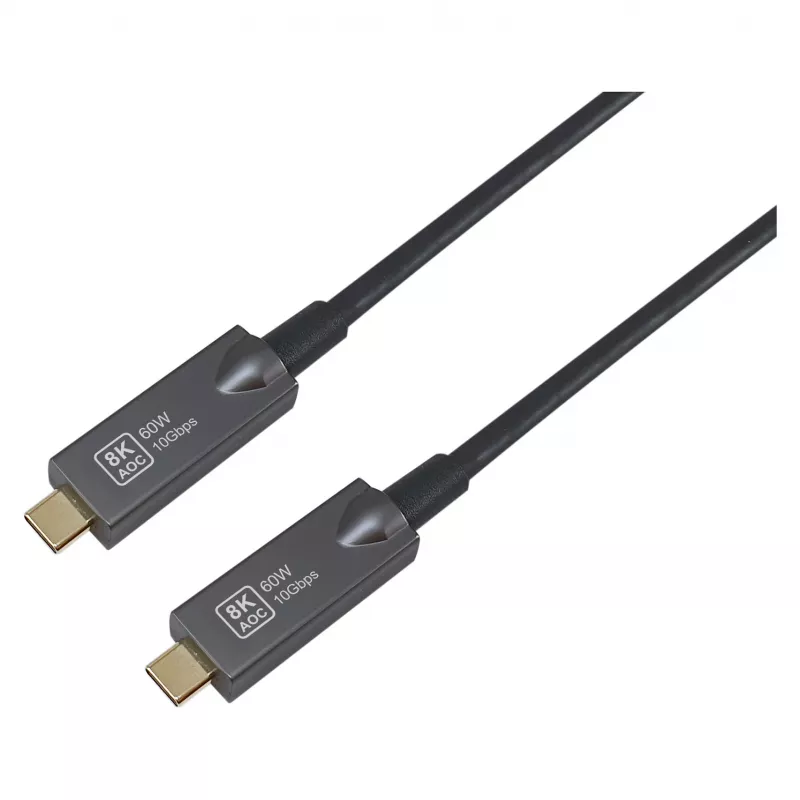 Cabo ótico ativo USB 3.2 Gen 2 USB-C para USB-C Equip 15m preto