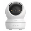 Câmara de vigilância IP esférica EZVIZ H6c G1 4K para interior, 4K UHD, 3840x2160, Wi-Fi, Ethernet, visão noturna, áudio bidirecional, deteção por IA, montagem em teto/parede/mesa