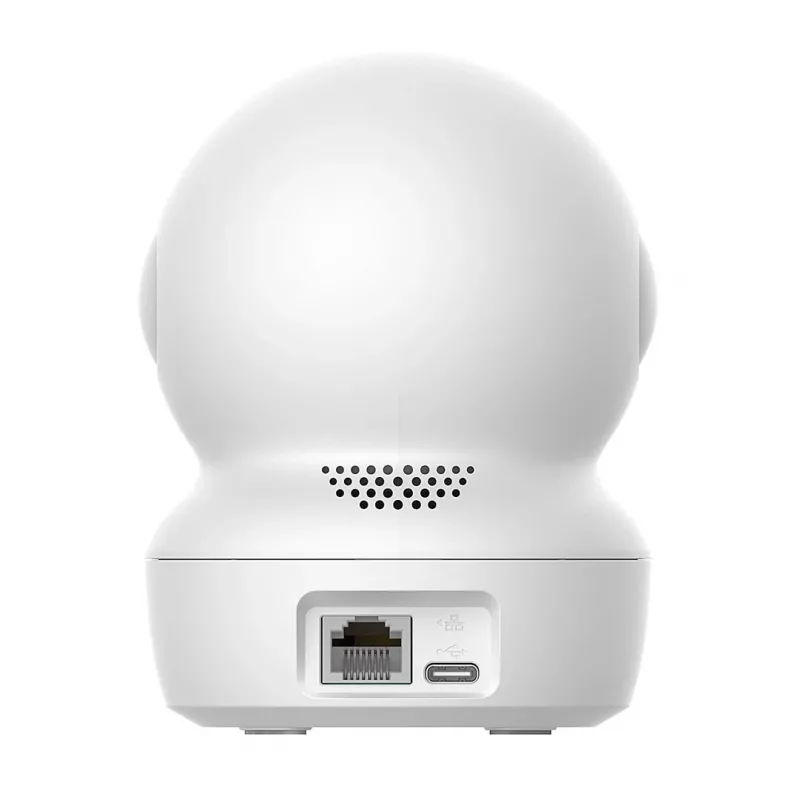 Câmara de vigilância IP esférica EZVIZ H6c G1 4K para interior, 4K UHD, 3840x2160, Wi-Fi, Ethernet, visão noturna, áudio bidirecional, deteção por IA, montagem em teto/parede/mesa