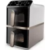 Fritadeira de ar Philips 4000 Series NA462/80 Dual Basket 10L 2750W Rapid Air preta/dourada/cinzenta