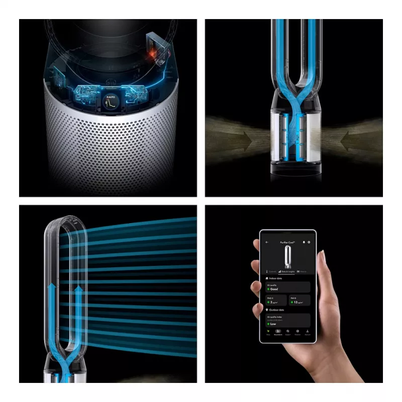 Purificador de ar e ventilador Dyson Purifier Cool PC1 prateado/branco
