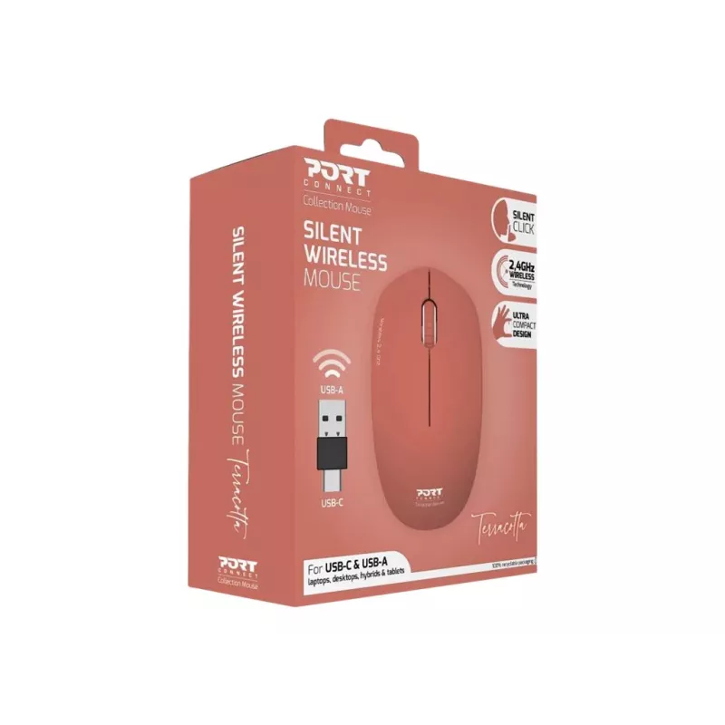 Rato PORT DESIGNS PORT CONNECT Mouse Collection II Wireless 2,4 GHz laranja