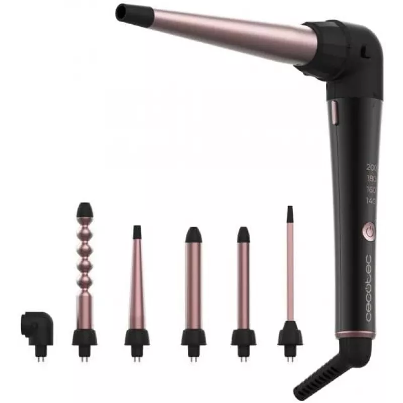 Modelador de caracóis multi-cabeças Cecotec SurfCare MultiWaves, cerâmica, 46W, 140-200°C, 3 acessórios