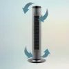 Ventilador de torre Cecotec EnergySilence 8190 Skyline Ionic, ventilador de pé, 60 W, 29 cm, 3 velocidades, oscilação, temporizador, comando à distância, cinzento