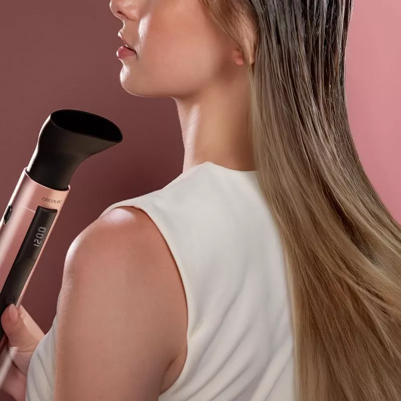 Escova de ar quente Cecotec CeramicCare 10in1 AirBrush 1200W preta/rosa