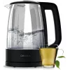 Chaleira elétrica Cecotec ThermoSense 320 Clear 2200 W 1,7 L vidro preta/transparente